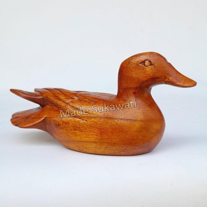 Produk Unggulan] Patung Bebek kayu 15cm Kerajinan hiasan dekorasi handmade Bali