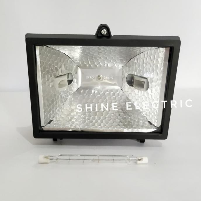 Kap Lampu Tembak Halogen 500W Sorot + Lampu Plusline Philips 500W Set Tersedia