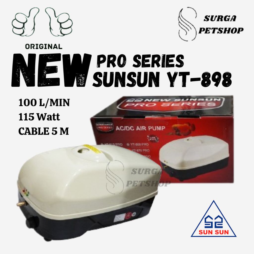 NEW SUNSUN YT 898 PRO SERIES POMPA UDARA AERATOR ACDC AKUARIUM KOLAM IKAN YT898PRO AIR PUMP AQUARIUM