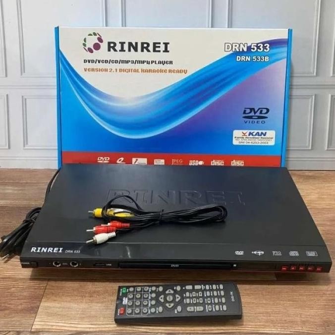 DVD PLAYER RINREI PEMUTAR CD VCD BODY BESI ORIGINAL 1303T
