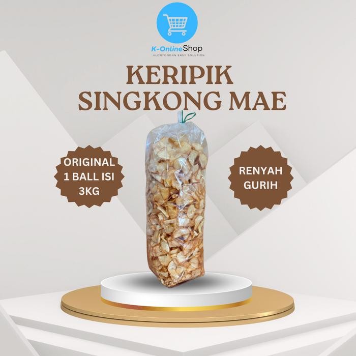 

BARANG TERLARIS [KOL - SPECIAL01] KERIPIK SINGKONG MAE RENYAH 1 BALL ISI 3 KG RASA ASIN / JAGUNG /