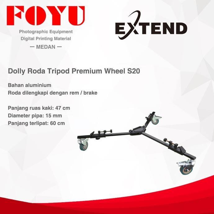 Dolly Roda Tripod Wheel S20 New Stok