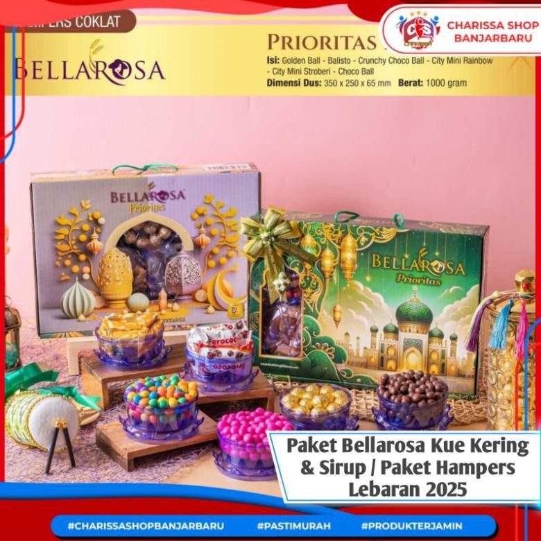 

Paket Kue Kering & Sirup Bellarosa Lebaran / Parcel Lebaran Bellarosa /Hampers Kue Kering Coklat Ramadhan / Paket Hari Raya Lebaran Hampers Bellarosa 2025 Diskon Setengah Harga