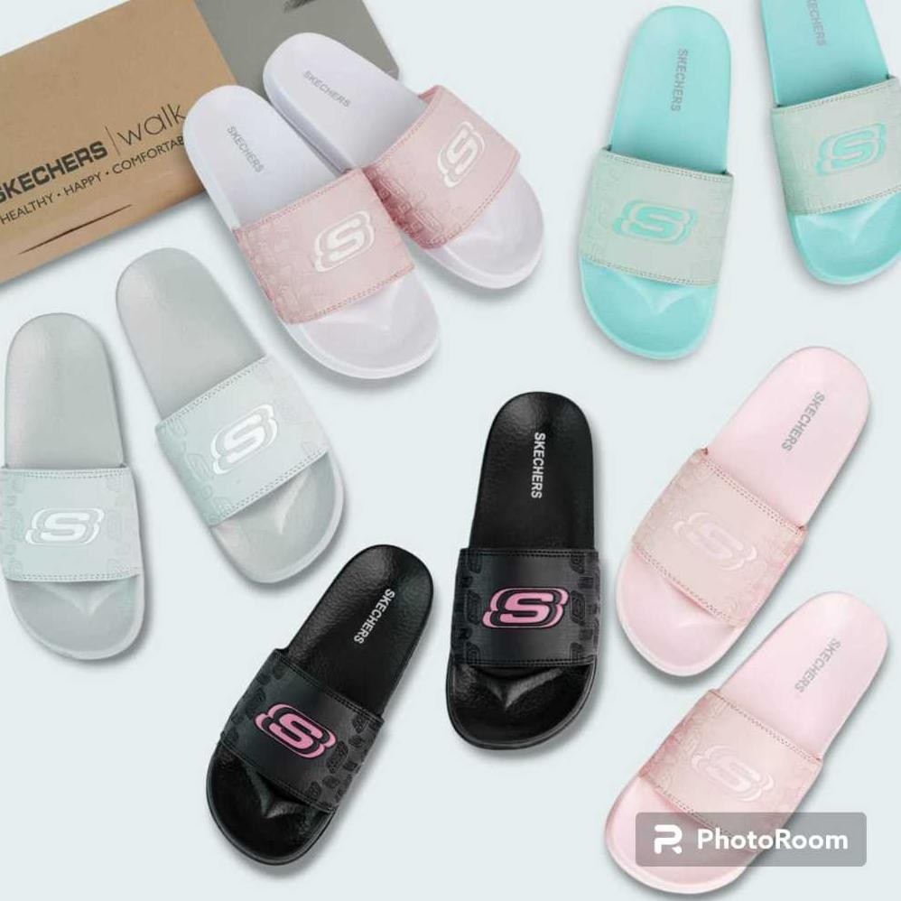aw-96 Sandal Skechers Slip On Wanita Original Terbaru Sendal Sketchers Cewek Kekinian Sandal Selop W