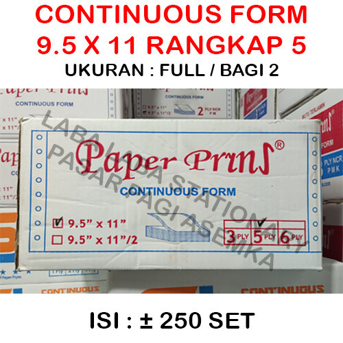 

TERLARIS! Continuous Form Merk Paper Print 9.5x11 5 ply