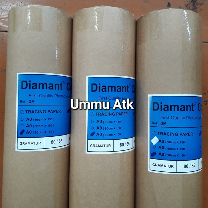 

PROMO! DIAMANT COPY. KERTAS HVS ROLL A0 80gsm. Ukuran 90cm x 50m.