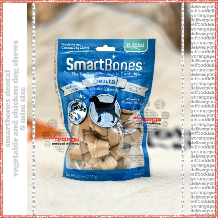 smartbones DENTAL dog chews 8 mini - no rawhide gigitan anjing