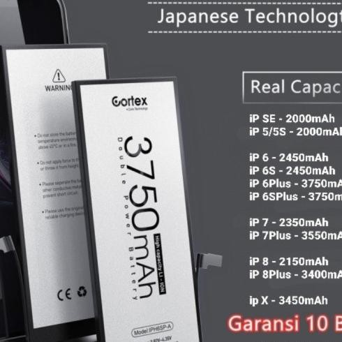 Batre baterai iphone 8-2150mAh/8P-3400mAh double power cortex Original Terlaris