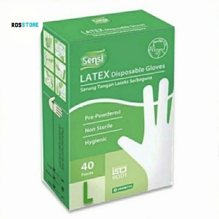 Sarung Tangan Sensi 40 Sarung Tangan Latex Karet Medis Sensi Gloves