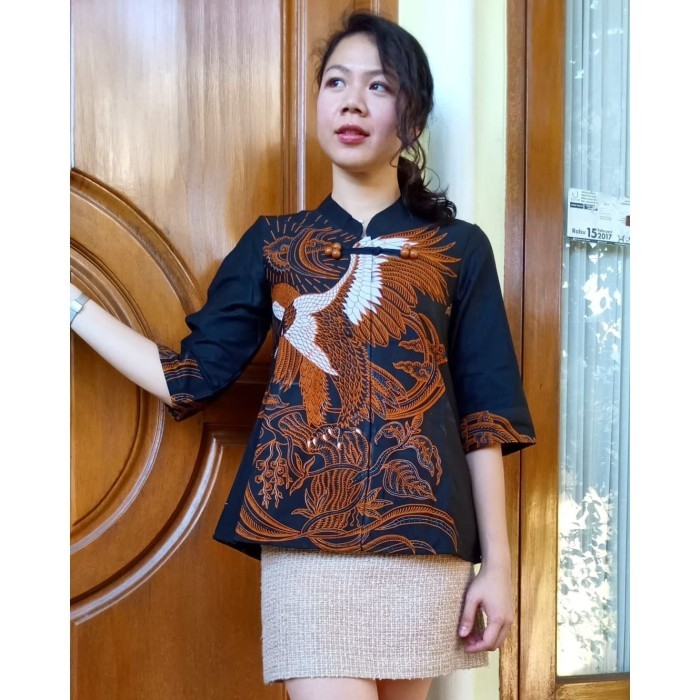 Blouse Batik Wanita Karlin Batik Garuda Coklat