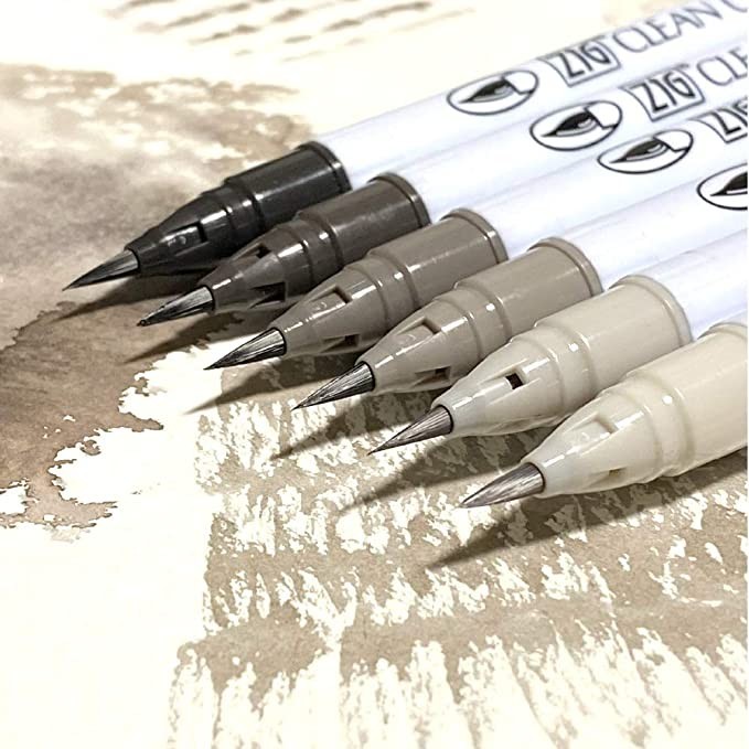 

RB-6000AT/6VC KURETAKE ZIG CLEAN COLOR REAL BRUSH WARM GREY 6 COLOR