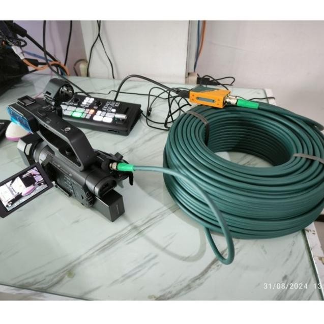 100 Mtr Nrn Pro Biru Kabel Video Sdi Rg59 + Bnc 75Ohm New Stok