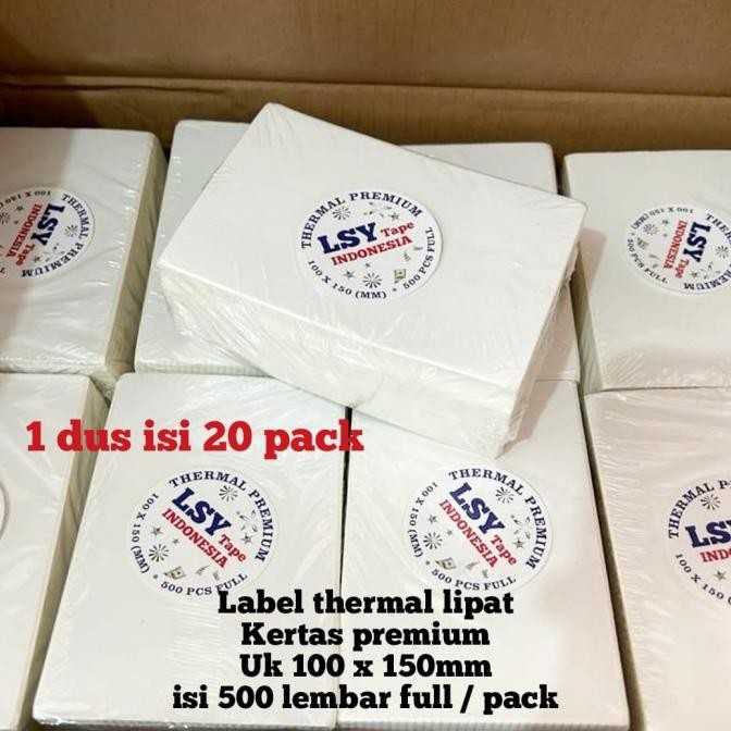 

kertas thermal 100 x 150mm A6 isi 500 lembar( 1 dus isi 20pack lipat )