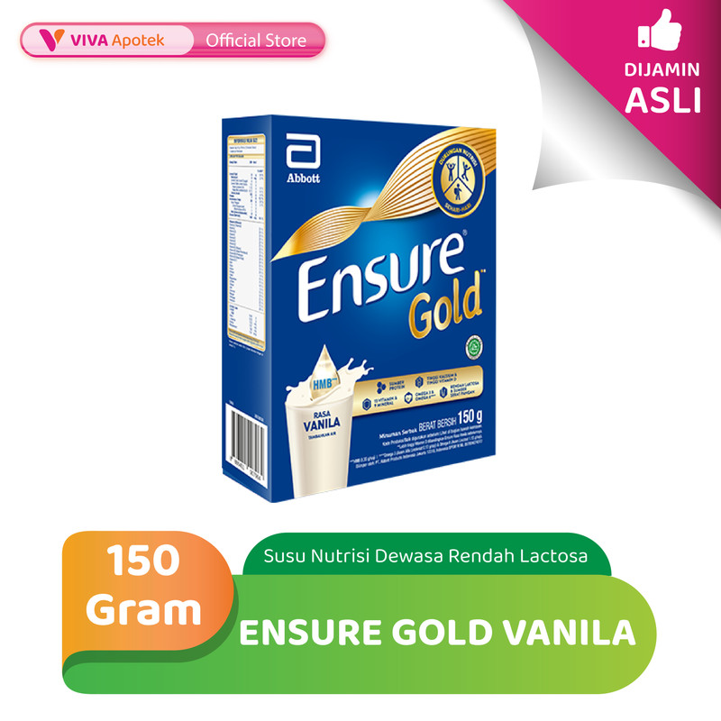 

Ensure Gold Vanila Susu Nutrisi Dewasa Rendah Lactosa (150 Gram)
