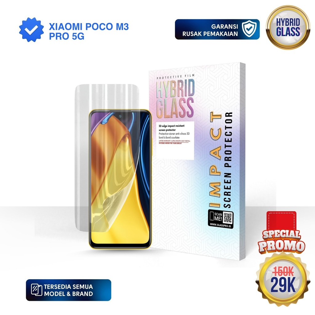 Hybrid Glass For XIAOMI POCO M3 PRO 5G - Full Cover Hydrogel Anti Gores Premium Screen Protector Glo