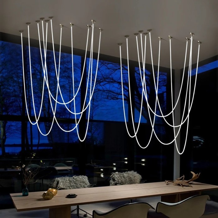 

LED DIMMABLE POSTMODERN GOLDEN CHROME DESIGNER LUSTRE LAMPARAS DE