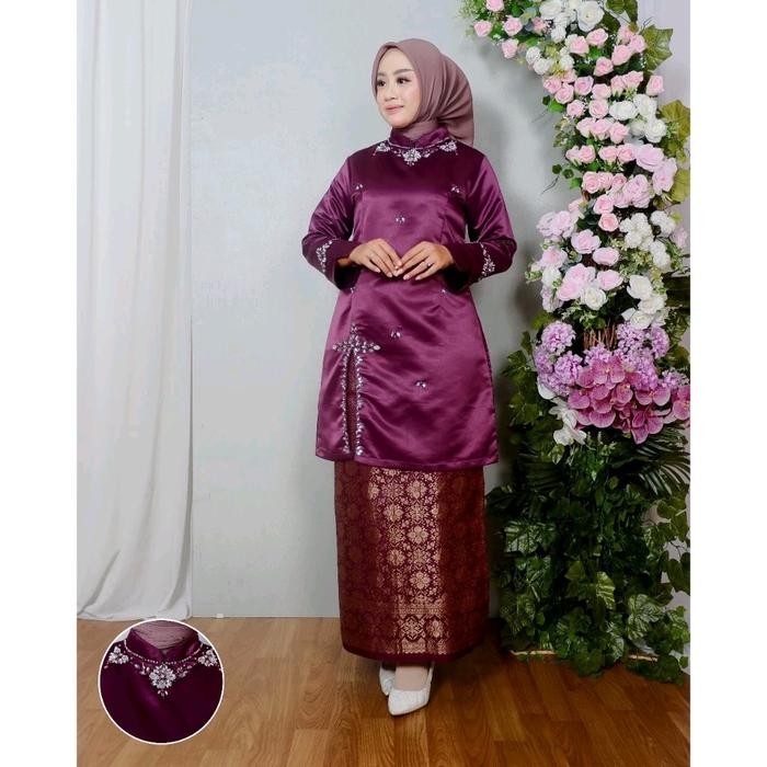 (Jumbo) Setelan Baju Kurung Melayu Full Payet Baju Kurung Malaysia Modern Kebaya Tunik Wanita Pesta