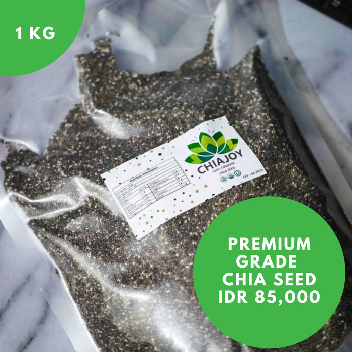 

BLACK CHIA SEED 1 KG MEXICO PREMIUM NATURAL GRADE 1 BY CHIAJOY