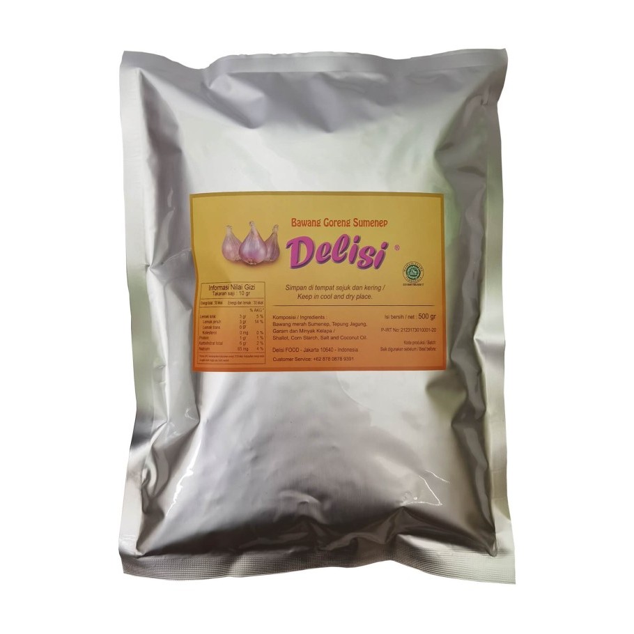 

BAWANG GORENG DELISI - SUMENEP ALUMINIUM 500 GR - HALAL FRIED SHALLOT