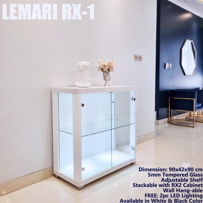 Sale Lemari Rak Kaca Pendek Tas Sepatu Koleksi Sneakers Minimalis Kabinet