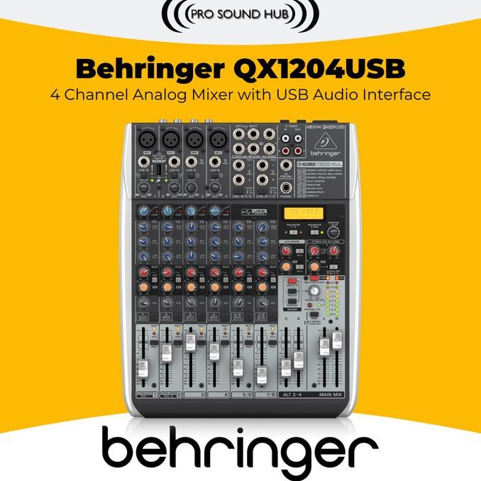 Promo Behringer Qx1204Usb Qx 1204 Usb Qx-1204 Mixer 4 Channel Mono 2 Stereo
