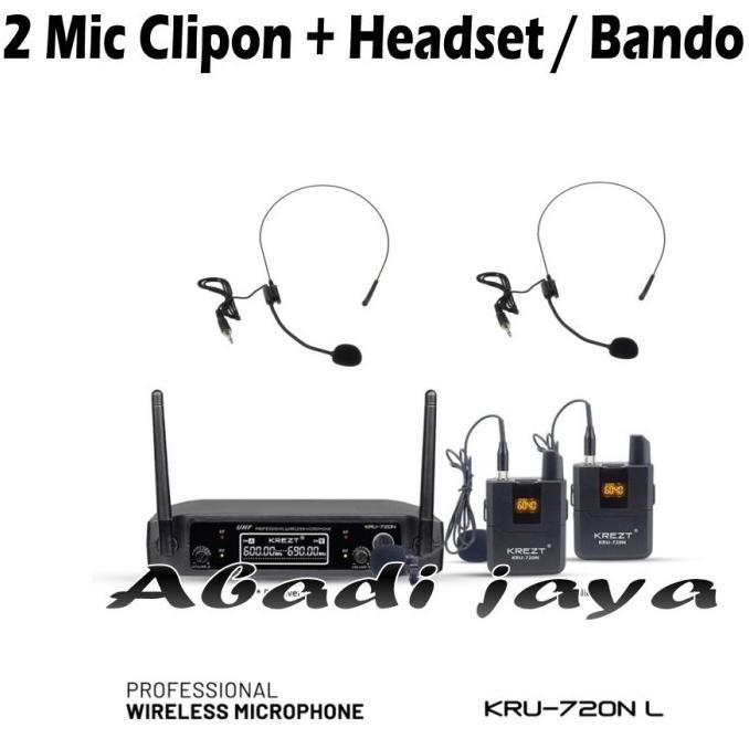 Grosir Mic Wireless Krezt Kru 720N Cl / Kru720N / Kru 720 N Clipon / Headset