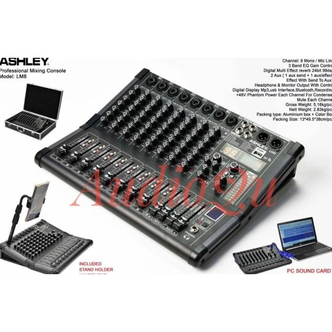 Grosir New Mixer Audio Ashley Lm 8/ Lm8 Original 8 Channel Free Koper