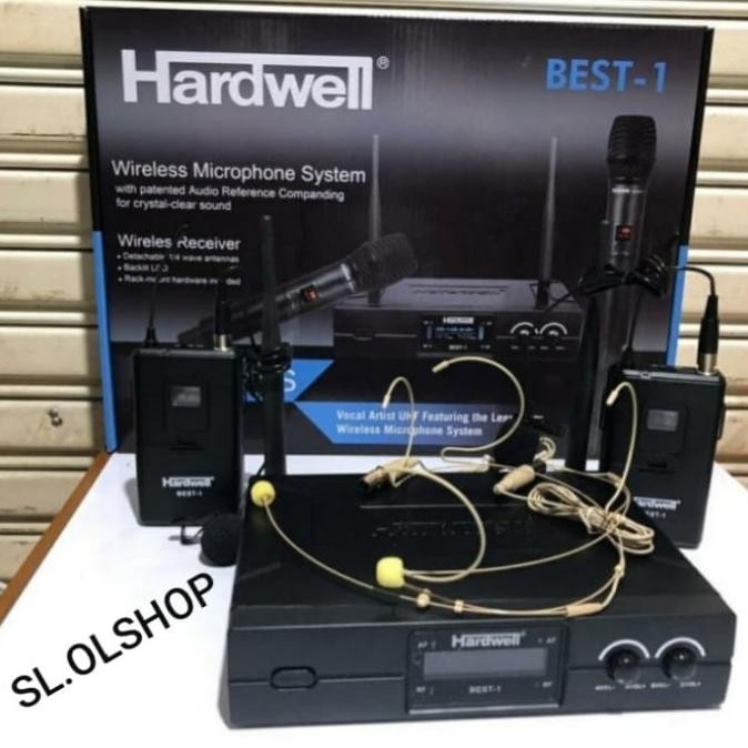 Promo Mikrofon Wireless Hardwell Best 1 Clip On Headset Bando Lidi Mic Ori