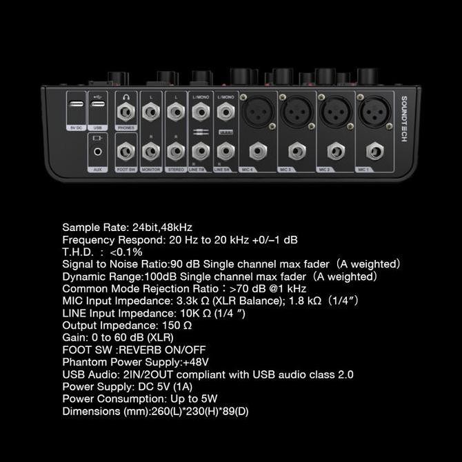Grosir Soundtech Smix 8.0 Audio Mixer Digital With 8 Channel Panel Mixer