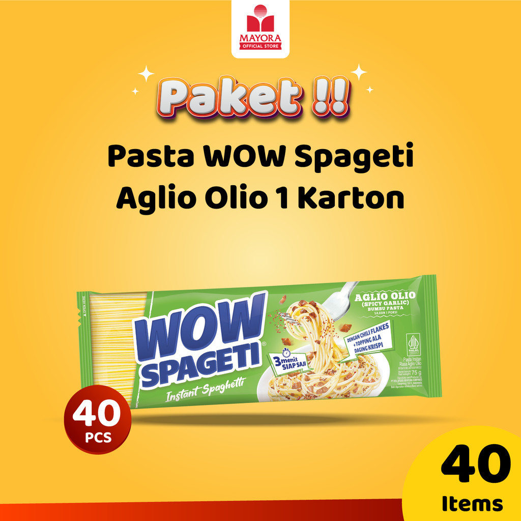 

Pasta Wow Spageti Aglio Olio 1 Karton Mix Carbonara Wow Bolognese