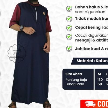 Baju Jubah Gamis Pria Lengan Pendek Bahan Katun Toyobo Motif Kombinasi Terlaris