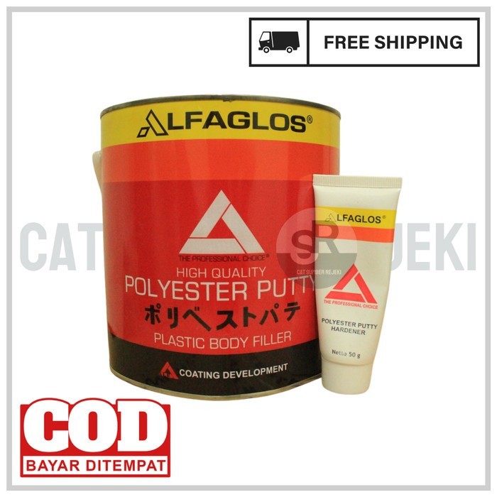 Dempul Alfa Glos ukuran Galon Alfaglos termasuk Hardener