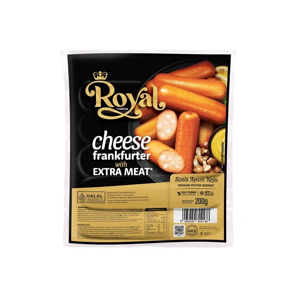 

BELFOODS ROYAL CHEESE FRANKFURTER SAUSAGE 200 GR