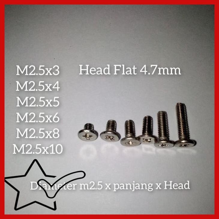 [BJY] SEKRUP BAUT SCREW M2.5 LAPTOP NOTEBOOK UNIVERSAL