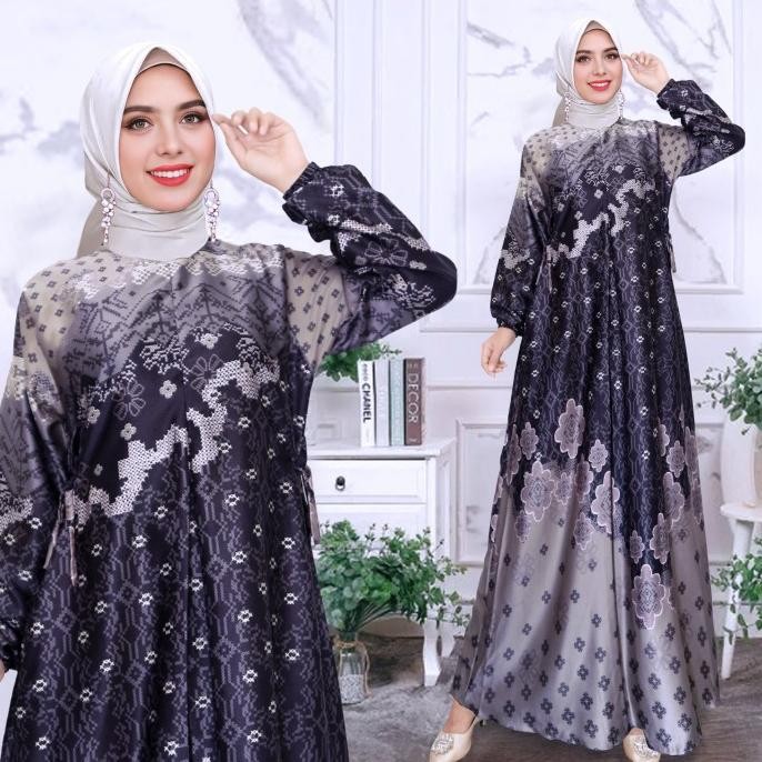 Gamis Motif Sutra Import // Gamis Motif Terbaru // Gamis Kekinian Limited Edition