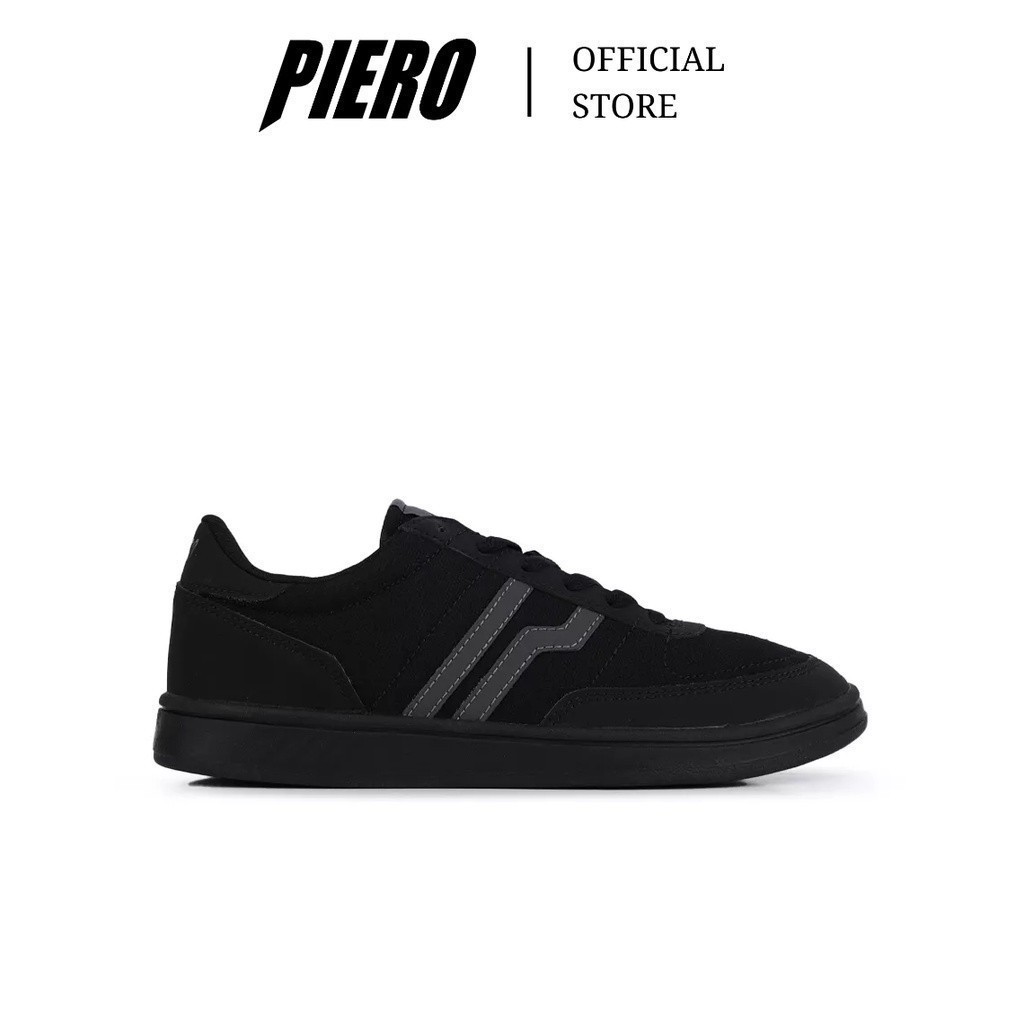 PIERO SEPATU SNEAKERS PRIA DERBY BLACK GULL  GREY BLACK PIE210000006