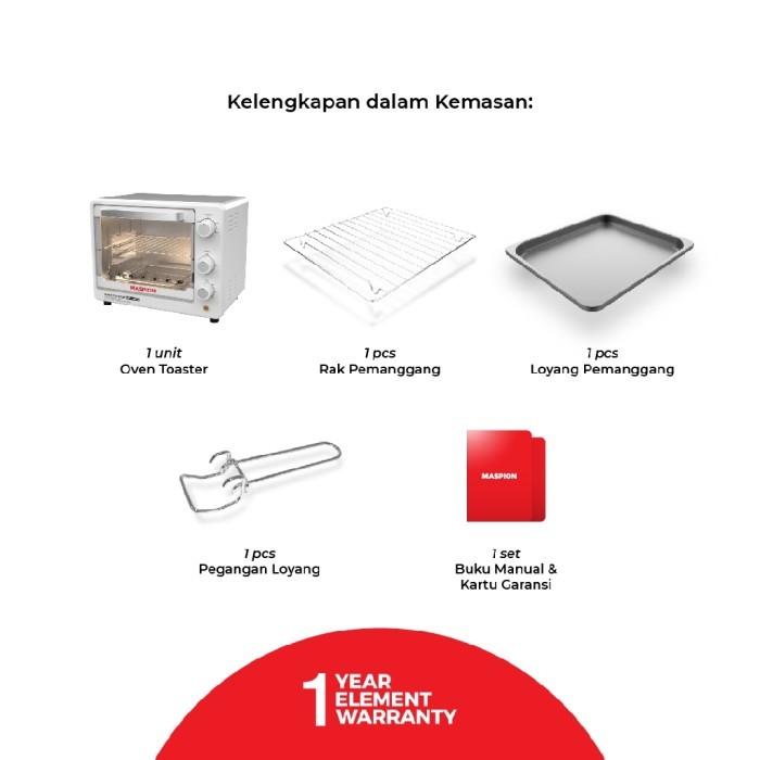 OVEN TOASTER MASPION LISTRIK UKURAN 18 LITER PANGGANGAN