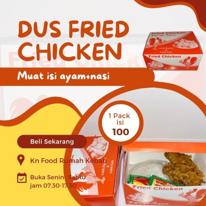 

READY DUS FRIED CHICKEN IVORY 100 LEMBAR MODEL KUNCIAN BOX AYAM GORENG 1PACK