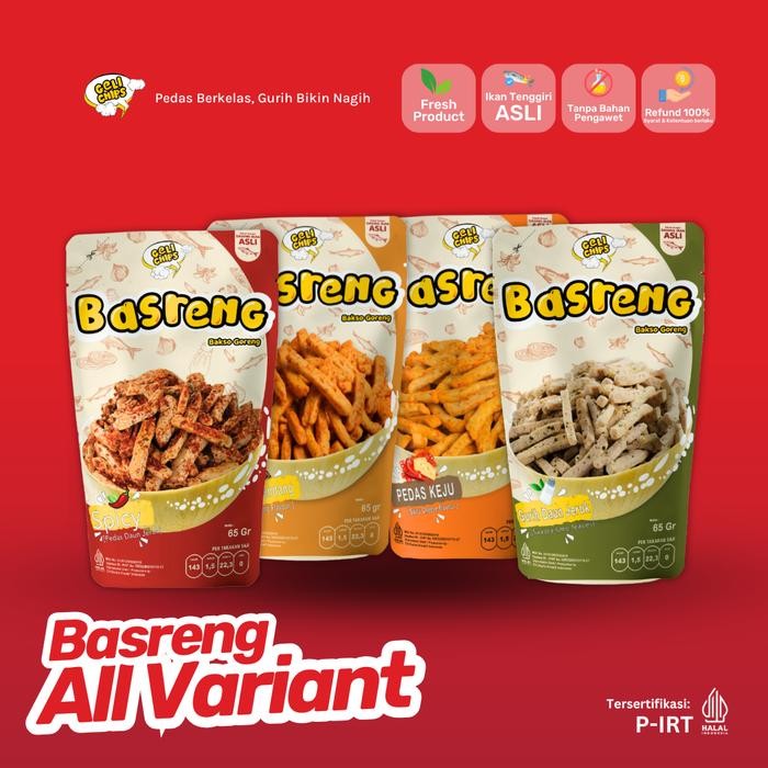 

BERMUTU GELICHIPS - ALL VARIANT BASRENG 65gr Makanan Ringan Pedas