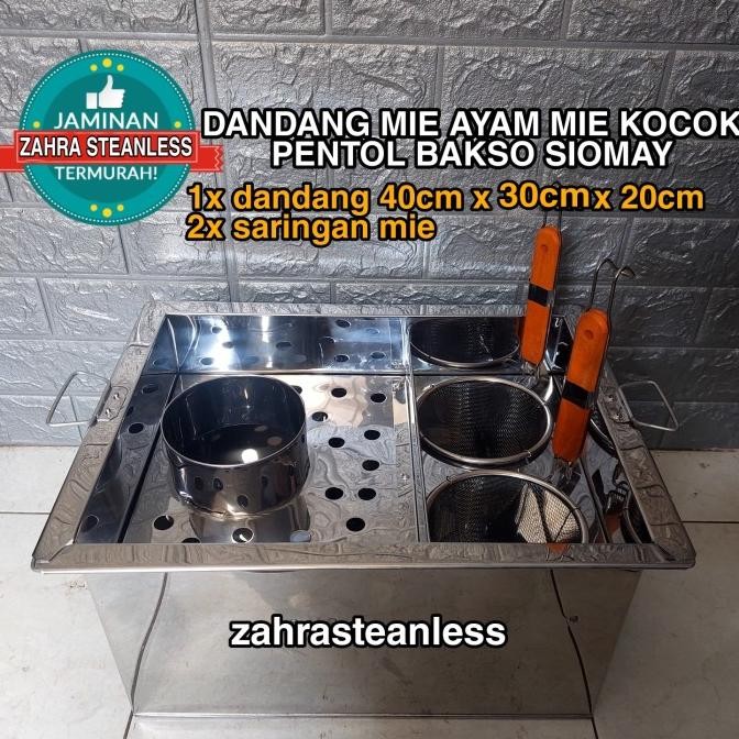 

READY DANDANG MIE AYAM KOTAK KUAH SEKAT SET SARINGAN/ TONG PENTOL 40X30X20