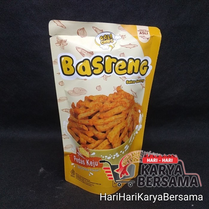 

BIG SALE MAKANAN RINGAN GELI CHIPS BASRENG PEDAS KEJU 65GR