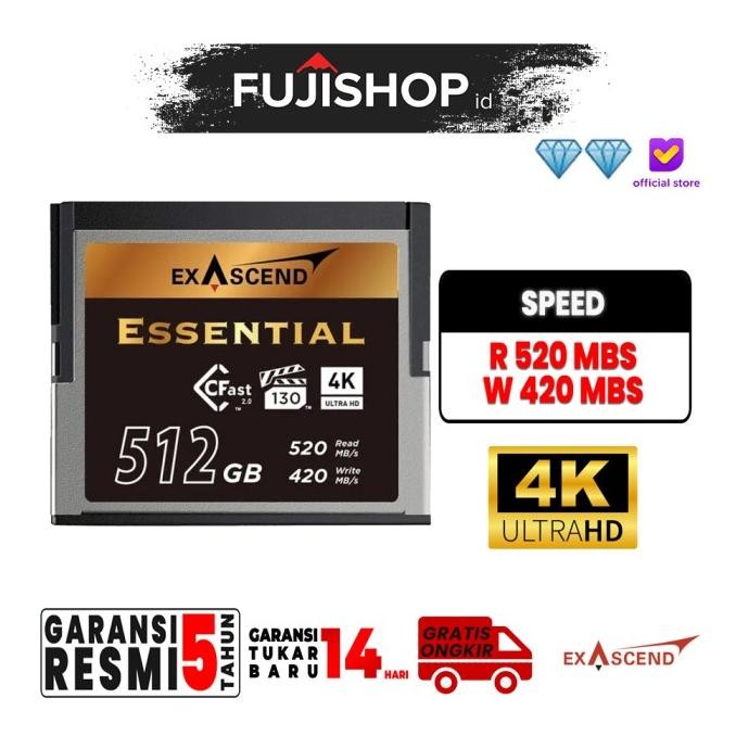 Exascend Essential Cfast 2.0 Series Memory Card New Stok