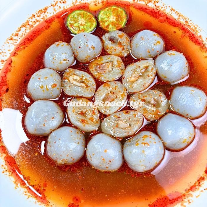 

BERKUALITAS 1 Bks Baso Aci Tetelan Mini Isi 15 Butir Dengan Kuah Chilli Oil Dan Cabai Bubuk Pedas