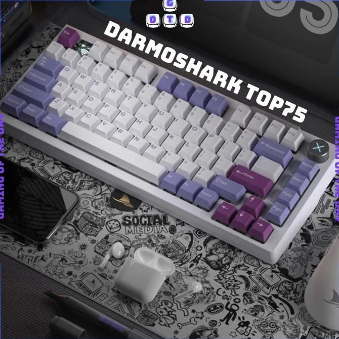 CO Darmoshark TOP75 TOP MOUNT Mechanical Keyboard Wireless with LED KNOB