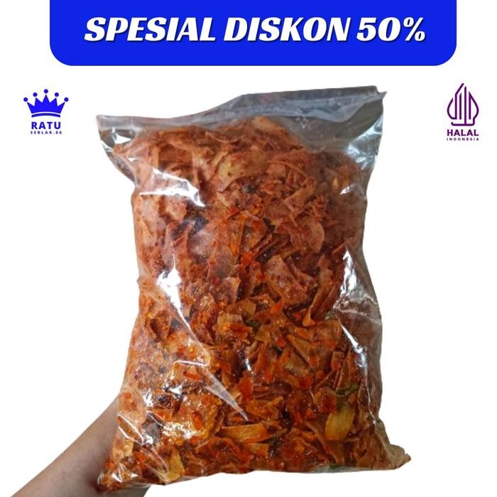 

KOMPLIT 1 kg - Keripik Singkong Kriwil Pedas Asin Organik Cemilan Food Snacks