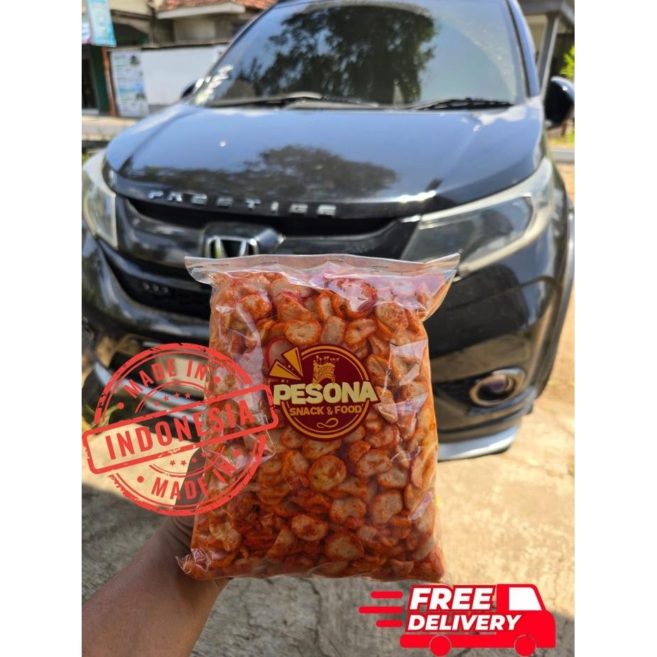 

MURAH Kerupuk Seblak Mini Pedas Daun Jeruk 1Kg By Pesona Snack Bawang Makanan Food Cemilan New(M1)