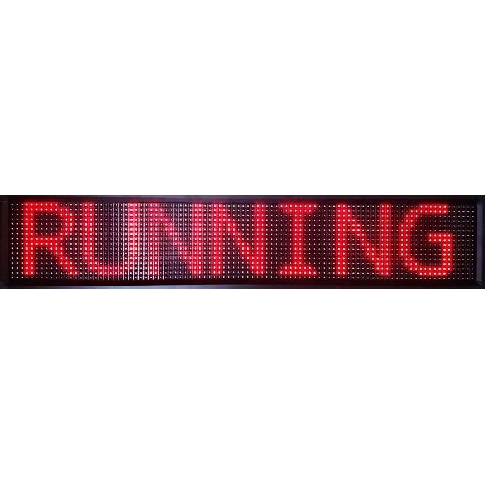 Running Text 2 Sisi Ukuran 24 Cm X 232 Cm. Warna Led Merah New Stok