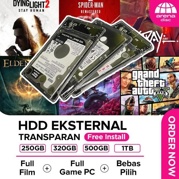 CO Hardisk Eksternal Transparent 320GB 500GB 1TB USB 3.0 Full Game PC  Laptop Hdd