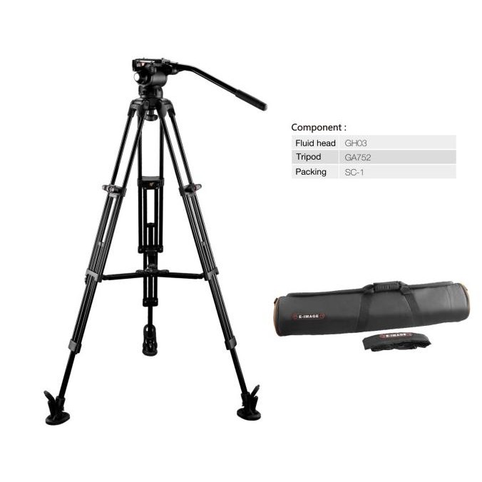Tripod Kit E-Image Lightweight Eg03A2 5Kg Fluidhead Gh03 Eimage New Stok