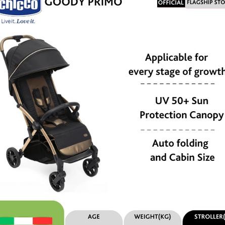 Chicco Troller Goody Primo Enchanting Bronze Ereta Dorong Bayi Ereta Bayi Troller Baby Troller Bayi 